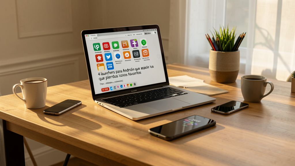Imagen editorial que ilustra 4 launchers para Android que organizan tus apps automáticamente sin que pierdas tus iconos favoritos