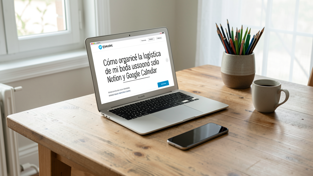Imagen editorial que ilustra Cómo organicé la logística de mi boda usando solo Notion y Google Calendar