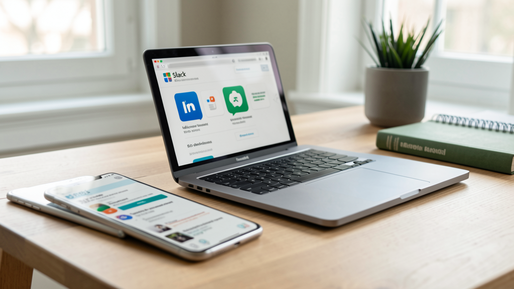 Imagen editorial que ilustra Slack vs Microsoft Teams: cuál destroza menos tu batería Android en 2026